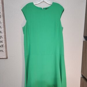 RALPH LAUREN Drop Waist Green Dress Size 16 Designer Sleeveless